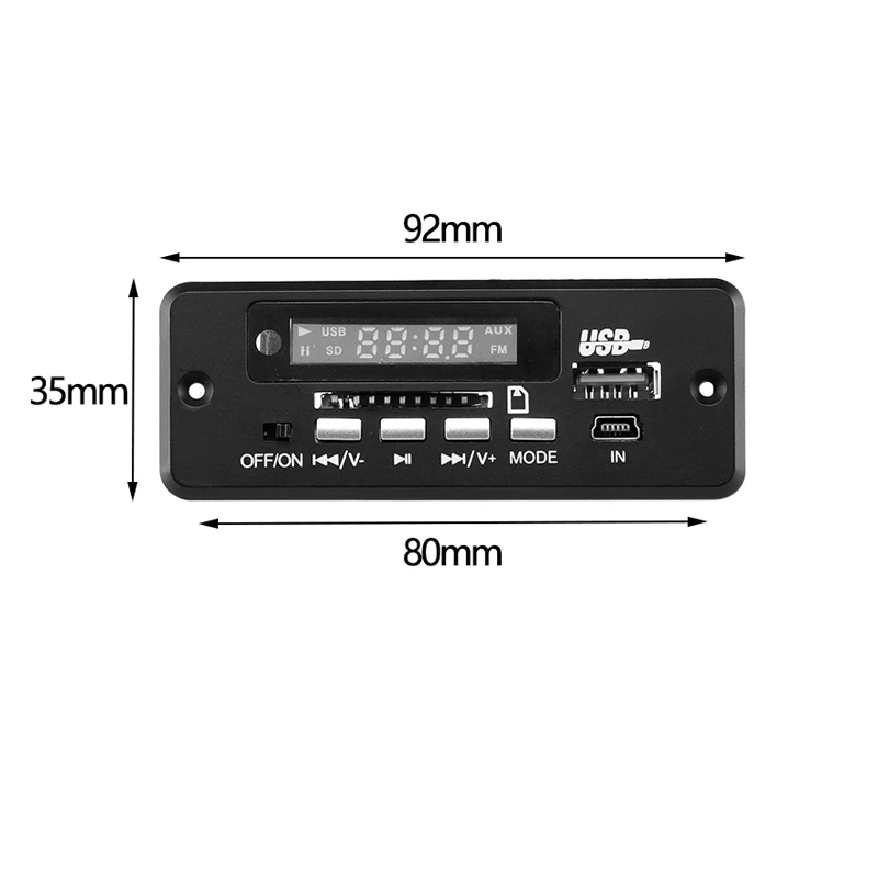 Автомобильный аудио 12 В fm-радио MP3 декодер плата двухканальный USB mp3-плеер модуль с пультом дистанционного управления подходит для автомобиля и мощности Ampli