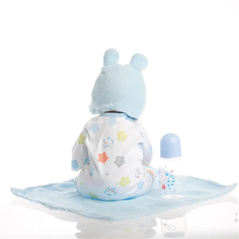 SanyDoll 16 дюймов 40 см силиконовые куклы для новорожденных реалистичные милый синий