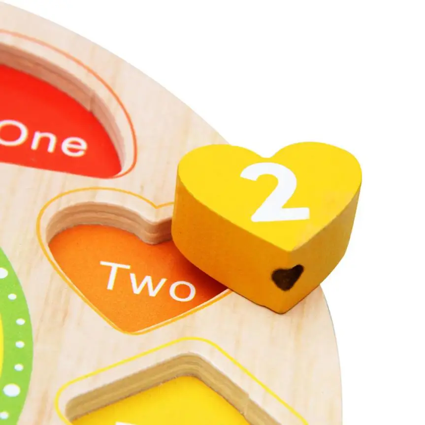 

Wooden Toy Digital Geometry Clock Wooden Blocks Toys DIY Beads Toy Gift Action Figure M3203