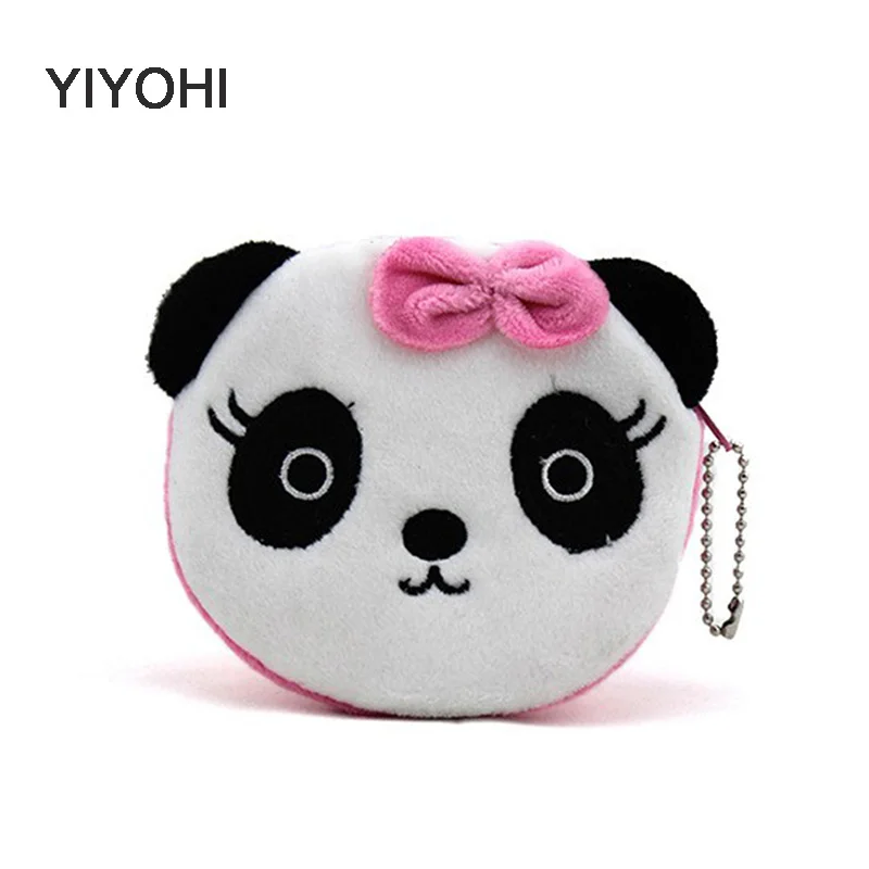 YIYOHI горячая Распродажа Kawaii мультяшная панда/белка Детская плюшевая Сумочка для монет кошелек на молнии кошелек для детей для девочек и женщин подарок