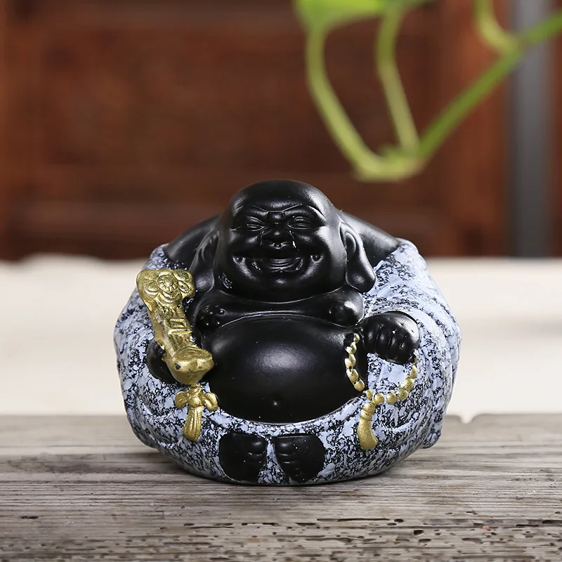 Статуэтка Будды Maitreya с орнаментом керамические поделки буддийская фигурка
