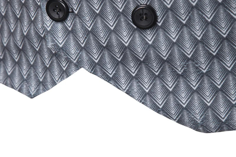 

Fashion Fish Scale Print Double Breasted Suit Vest Men 2019 Brand New Nightclub Party Slim Fit Suit Dress Vest Mens Gilet Homme