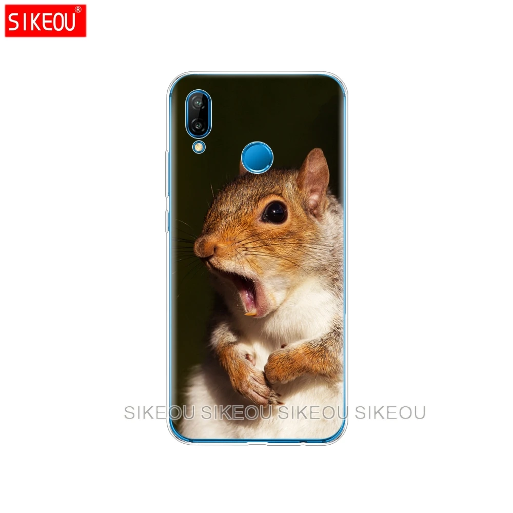 Silicone Cover Phone Case For Huawei P20 P7 P8 P9 P10 Lite Plus Pro 2017 p smart 2018 squirrel Guinea Pig Mouse peanut greedy | Мобильные