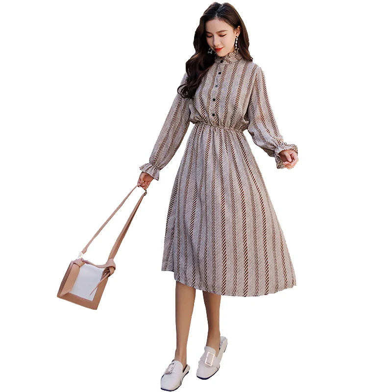 Trytree/летнее осеннее повседневное однобортное платье рубашка шелковистые женские