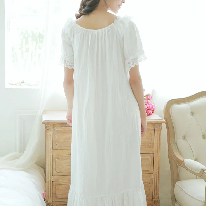 Женская юбка для сна хлопковая прозрачная Осенняя ночная рубашка с длинными