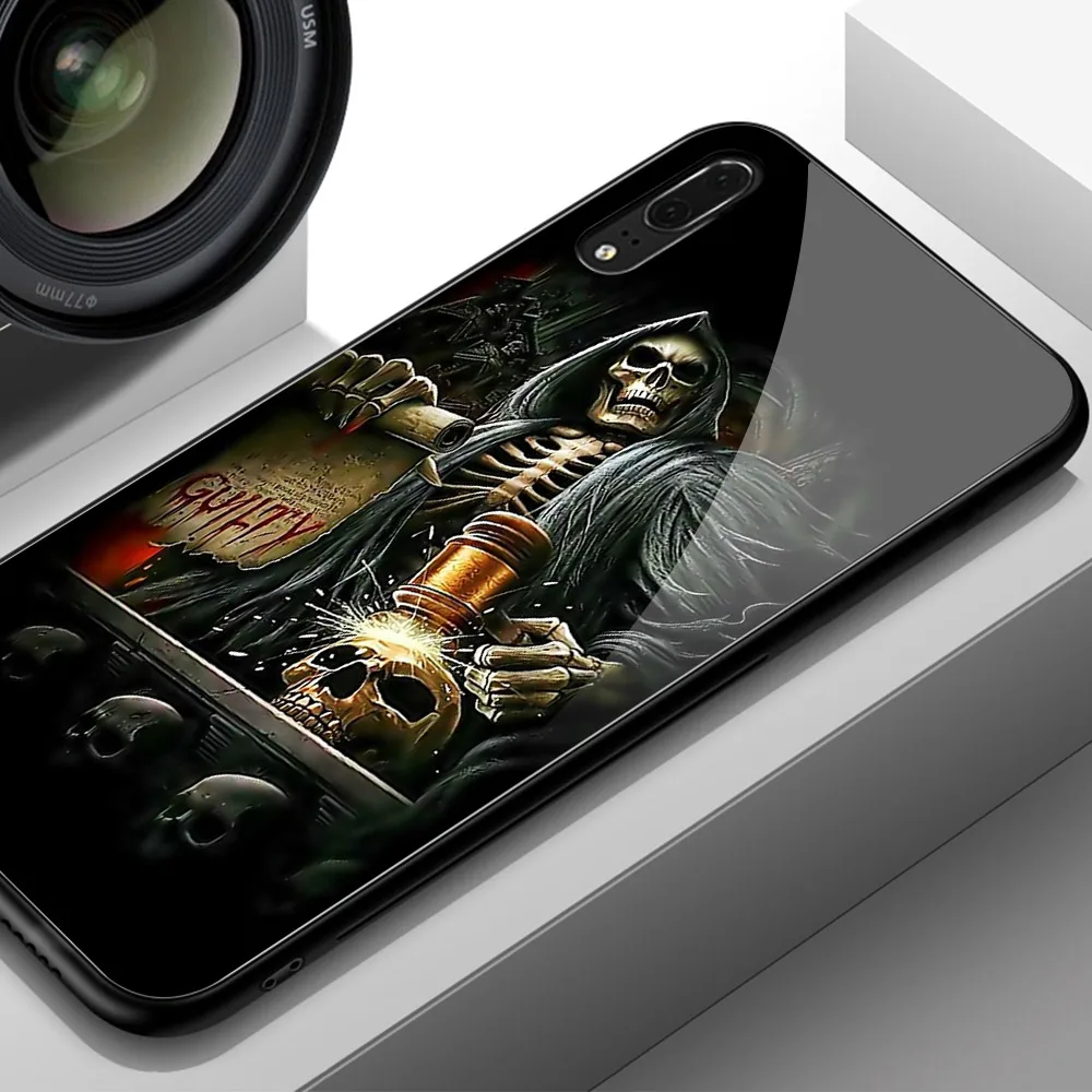 Чехол для huawei mate 10 Pro, чехол из закаленного стекла с изображением черепа для huawei mate 9 10 Pro P10 P20 Honor V9 V10 Play Nova 3e