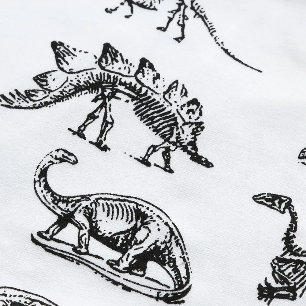 Летнее платье для маленьких девочек 2019 платья с мультяшным принтом динозавров