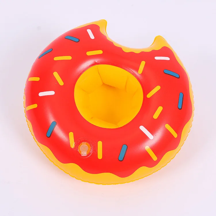 1 шт. пончики держатель для напитков вода забавная игрушка бассейн плоты надувные плавающие летние пляжные вечерние Детские держатели для телефонов - Цвет: Красный