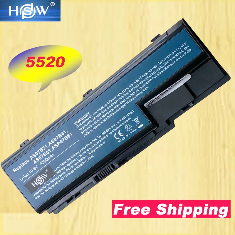 

HSW New Laptop Battery For Acer Aspire 5520 5220 5920 6920 6930 7520 7720 AS07B31 AS07B32 AS07B41 AS07B42 AS07B51 AS07B52