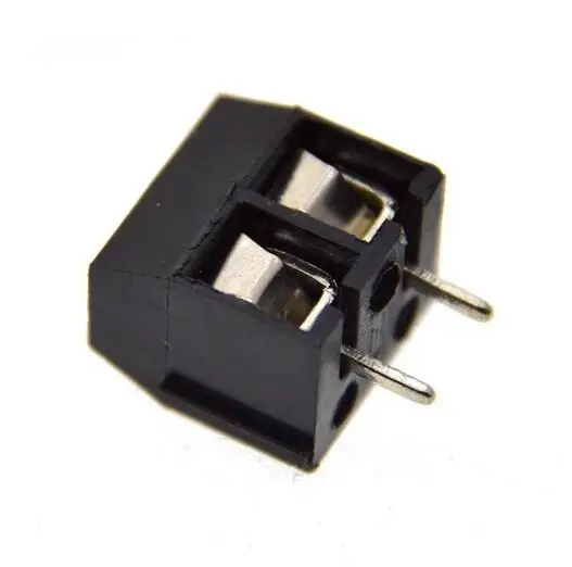 20 шт./лот KF301 2P 5.0 винт 2Pin 5 0 мм Прямые булавки PCB с устойчивым каблуком черный|screw