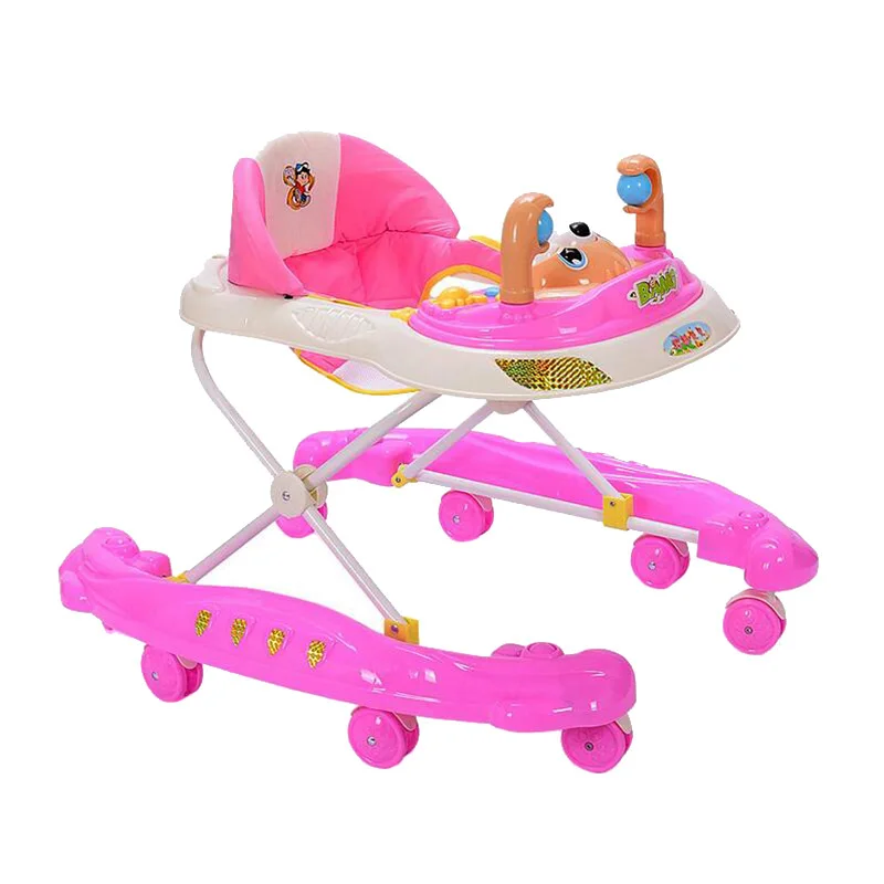 Ходунки Регулируемая ходунки коляска Многофункциональный складной играть