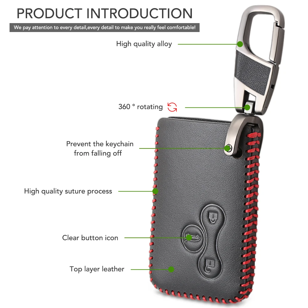 Кожаный чехол Smart Key для Renault Megan R.S. Живописный автомобильный защитный держатель