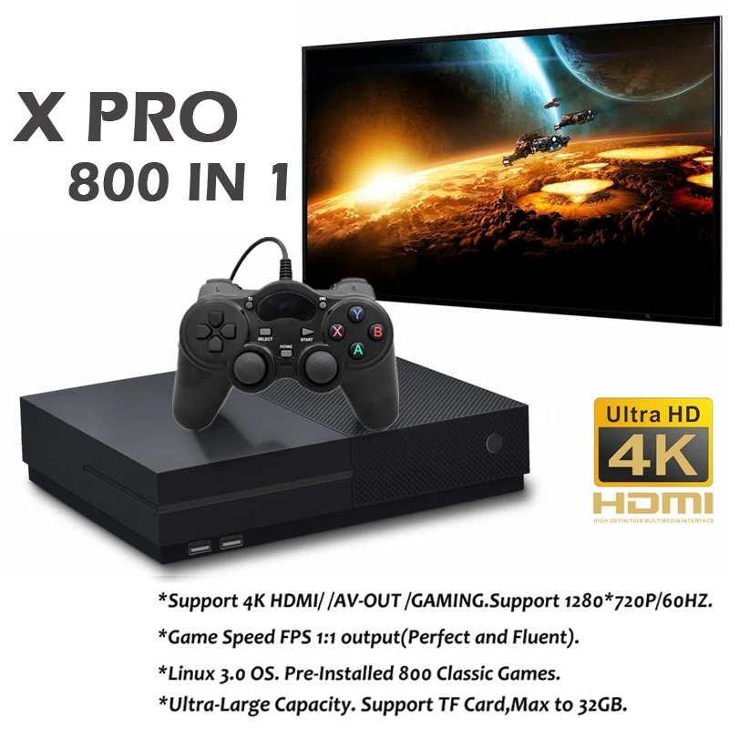 Consola de videojuegos Retro de salida Hdmi de 64 bits 4K con 800 videojuegos clascos de la familia consola de juegos Retro 4G