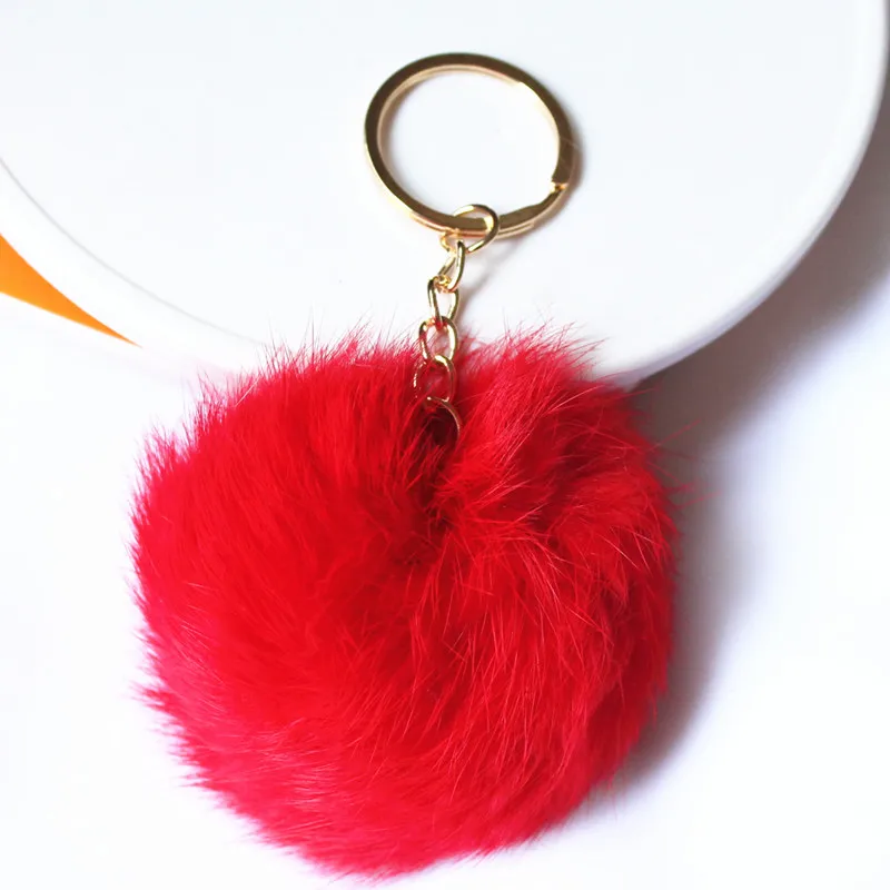 Высокое качество золотые цепи сумка брелок для ключей помпон автомобильный с