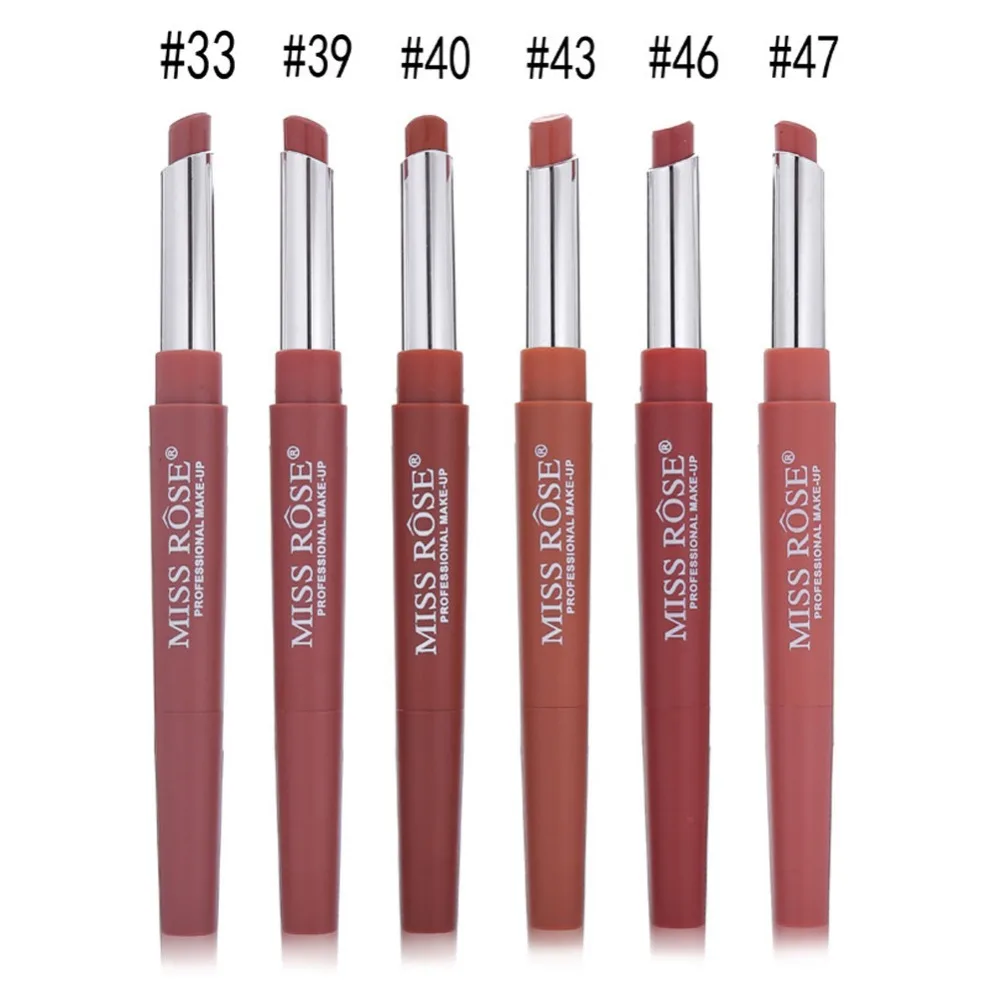 2 в 1 Макияж для губ матовая губная помада набор водонепроницаемый сексуальный 14