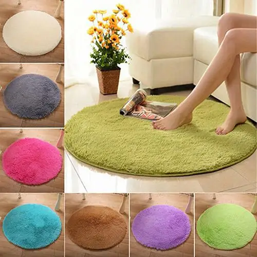 

Hot Home Decor Soft Bath Bedroom Non-slip Floor Shower Rug Yoga Plush Round Mat carpet