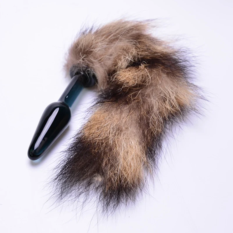 Anal Silicone Butt Plug Black Fox Tail Smooth Fur Sex Toys For Women Adult Games Products 4 size for free shipping |