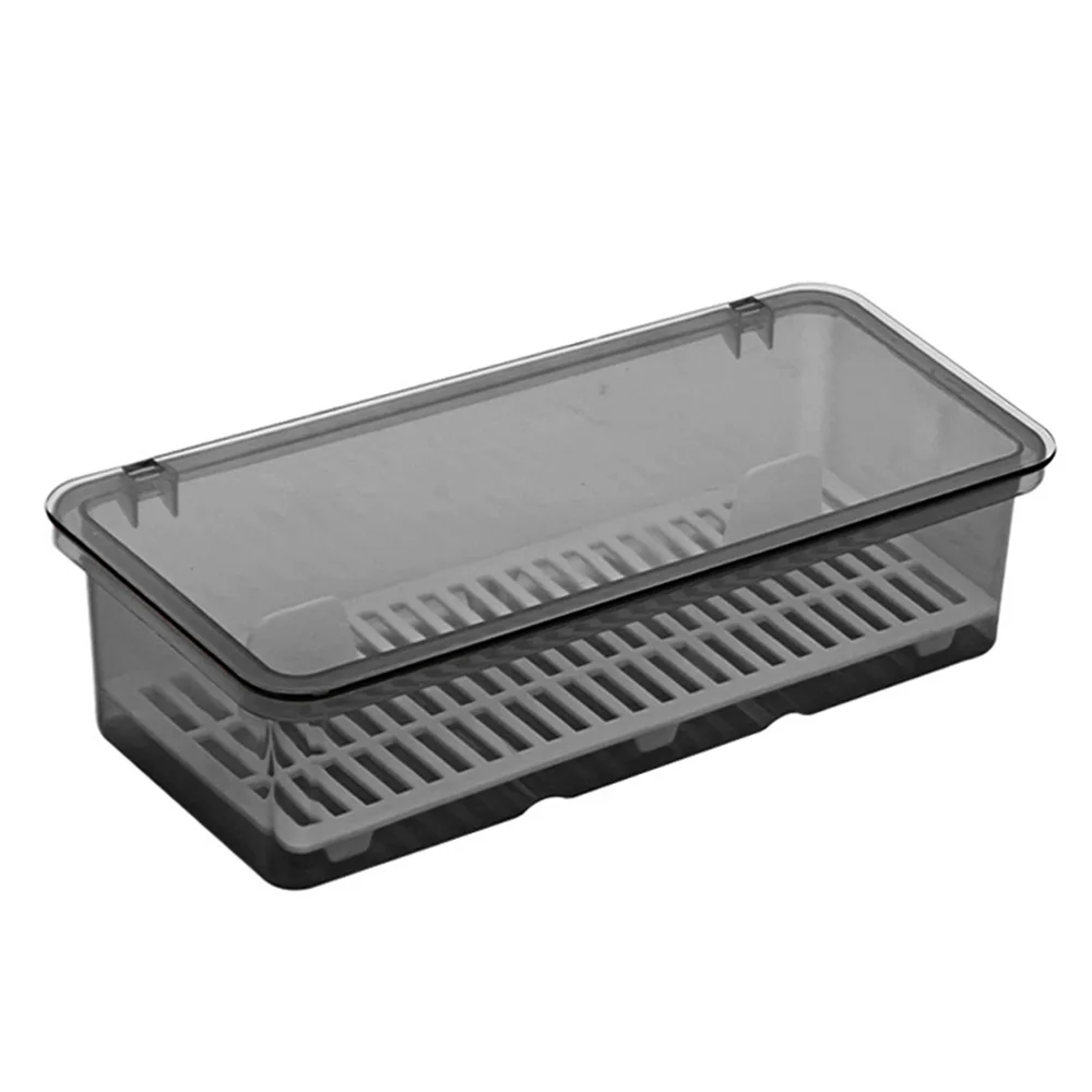 black Cocina пыленепроницаемый держатель посуды, столовый лоток, кухонный ящик, органайзер с крышкой и сливом, ящик для шкафа, ящик для столовых приборов, коробка для хранения - Цвет: black