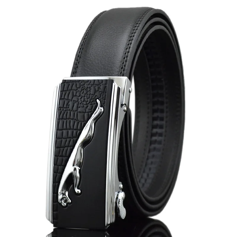 zpxhyh Fashion Brand Leather Belt Business Trouser Strap Pant Ceinture Homme Cowskin Automatic Buckle Cowhide Men belts luxury