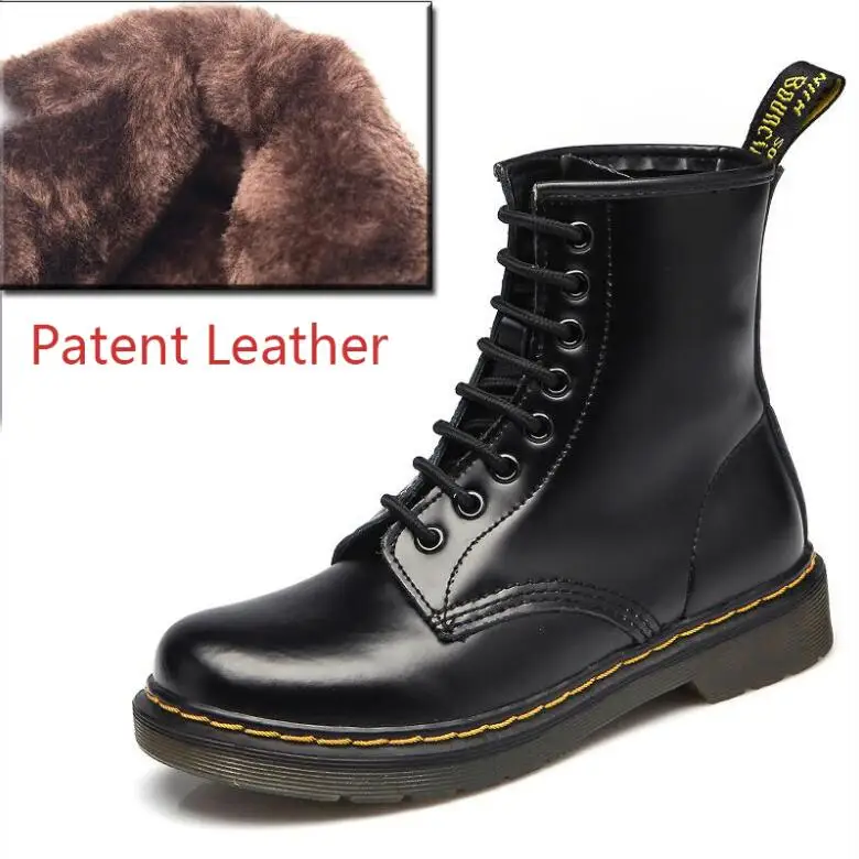 Light Black fur Женские ботинки; обувь из натуральной кожи; женские ботильоны; коллекция года; сезон осень-зима; Botas Mujer; ботинки в стиле панк; сапоги для верховой езды; большие размеры 35-46 - Цвет: Light Black fur