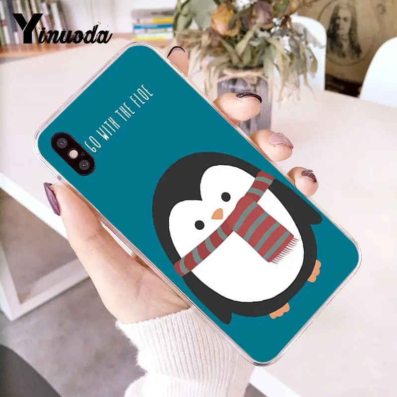 A6 Yinuoda милый мультфильм животных пингвин Новинка чехол для телефона Fundas для iPhone 5 5Sx 6 7 7plus 8 8Plus X XS MAX XR Fundas Capa - Цвет: A6