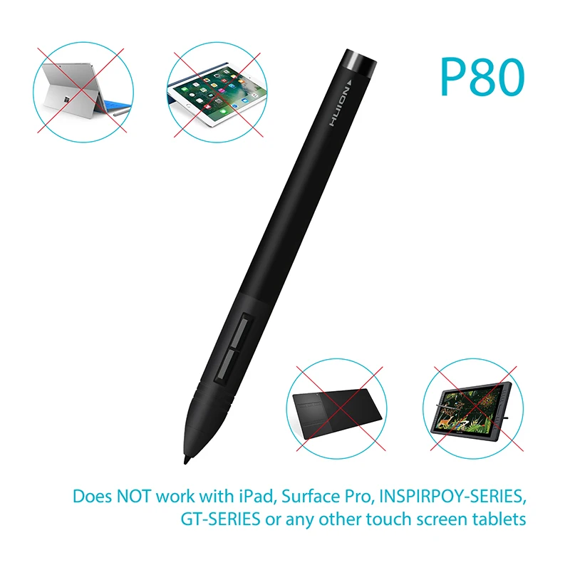 2023 P80 PEN80 перезаряжаемый Цифровой Стилус для профессиональных графических планшетов для рисования 420 H420 NEW1060PLUS WH1409(2048)