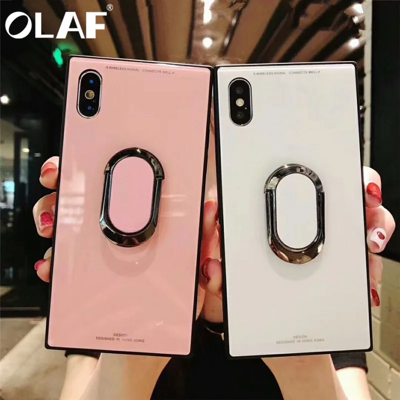 Олаф модные Стекло чехол для телефона iphone 6 6s 7 8 плюс роскошный закаленное с