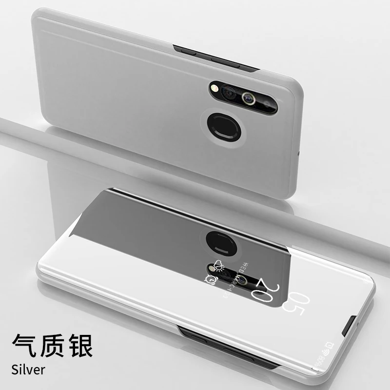 Зеркальный умный флип-чехол для samsung Galaxy A50 A60 A70 A80, прозрачный кожаный чехол с подставкой для samsung A40 A30 A20 A10, чехол
