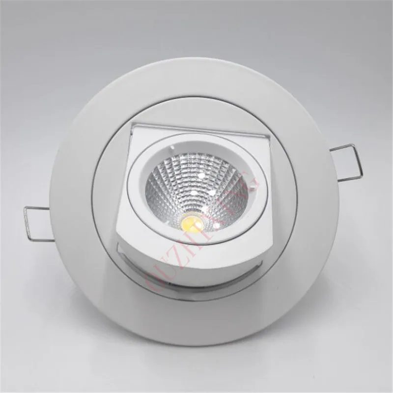 Купи Free Shipping Adjustable 10W/15W Warm Cold White COB LED Gimbal Embedded led trunk lamp Round COB Recessed Lamp AC85-265V за 9,600 рублей в магазине AliExpress