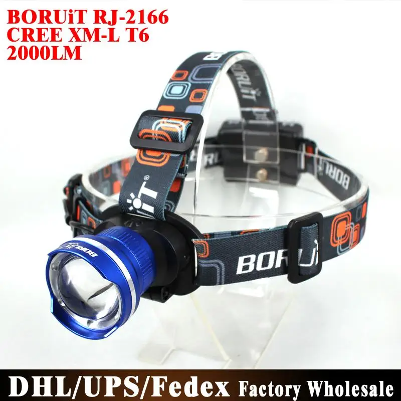 

DHL 20PCS RJ-2166 XML T6 Zoom Focus LED Headlamp Flashlight Miner Light Headlight For Camp 2000Lm 3 Modes
