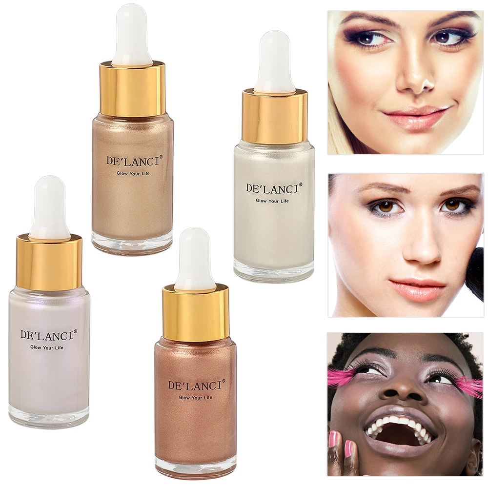DE'LANCI жидкий хайлайтер контуринг Осветляющий макияж Shimmer Face 3D Glow Kit ультра-концентрированный Осветляющий бронзатор капли