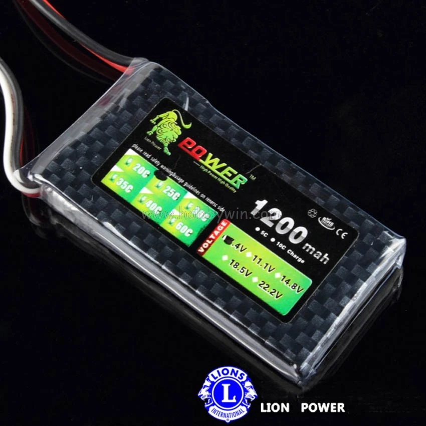 Лев мощность 7,4 в 1200 мАч 25C/30A LiPo батарея JST разъем Burst 50C RC модель блока питания