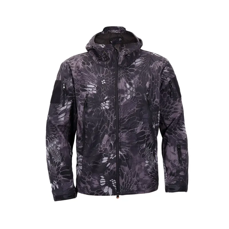 2018 Autumn Winter Men Jacket Tactical Windbreaker Camo Coat Waterproof Polar Warm Soft shell jackets Army Fleece Outwear Hooded | Мужская