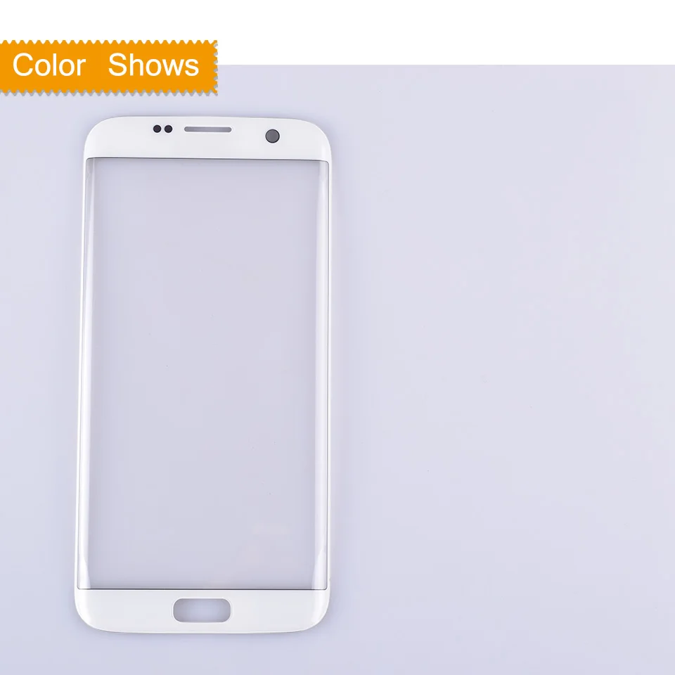 Белый 10 шт./лот для samsung Galaxy S7 Edge G935 G935F G9350 SM-G935F сенсорный экран передняя стеклянная панель сенсорный экран Внешний стеклянный объектив - Цвет: Белый