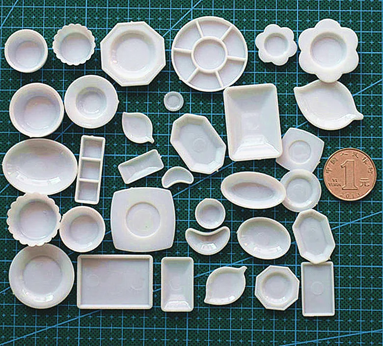 Мини-тарелки для кукол, 33 шт., белая посуда, посуда для кукол