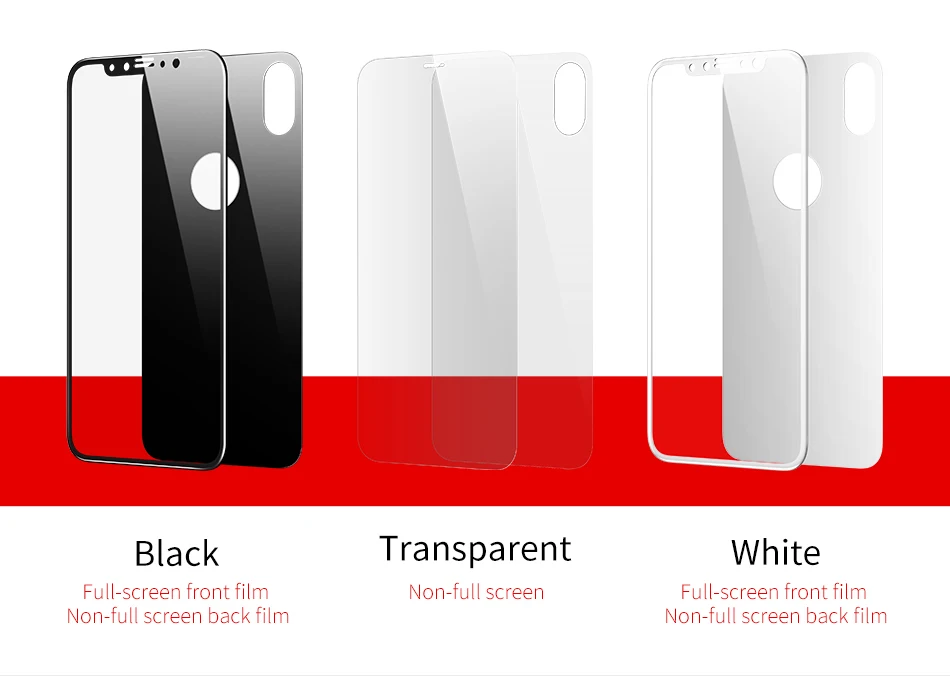Baseus переднее заднее закаленное стекло для iPhone X 10 Защитная пленка для всего тела защитная пленка, стекло для iPhone X