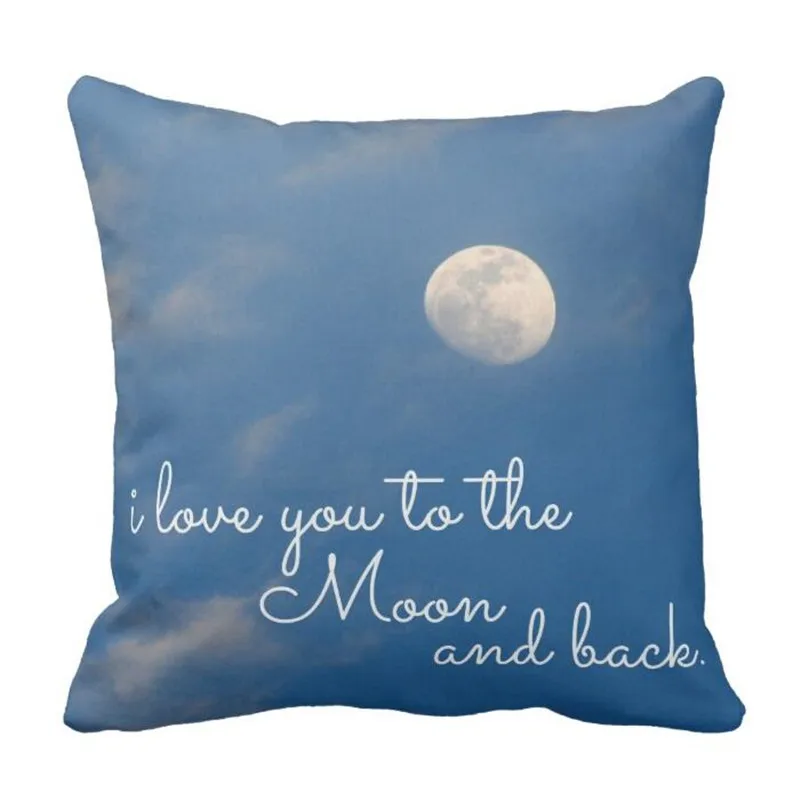 Чехол накладка на подушку с надписью I love you to the moon and back|pillow case|throw pillow casespillow case |
