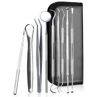 9pcsdental stainless steel dentist oral tool household tartar mirror probe tooth cleaning tooth removal