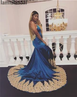 sexy backless mermaid plus size prom dresses 2k19 gold lace appliques long satin 2019 arabic african vestidos largos de fiesta