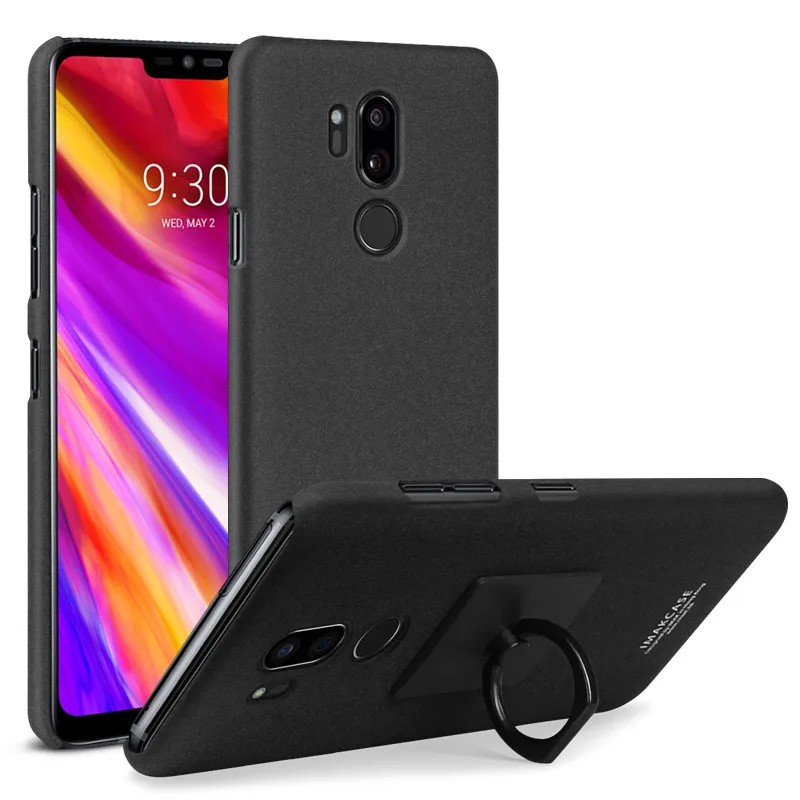 IMAK For LG G7 ThinQ Cowboy Shell Matte PC Hard Case with Ring which can be used repeatedly Stand+ Screen Film |