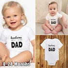 Комбинезон для мальчиков, с надписью Just Like Dad, летний, с коротким рукавом