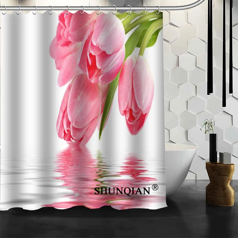 Горячая Распродажа занавеска для ванной комнаты s душа с розовыми цветами из