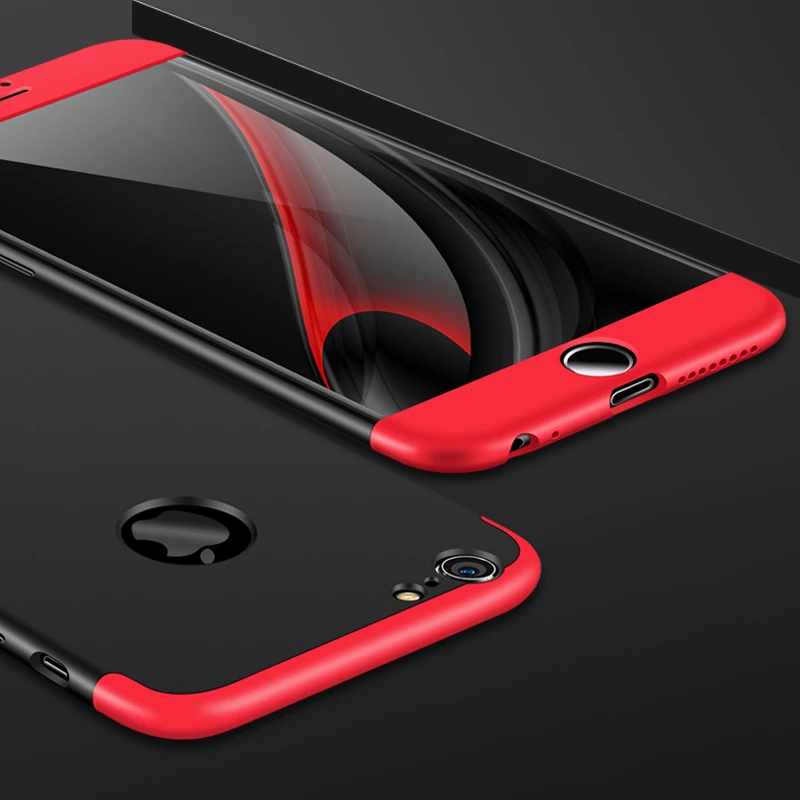 360 Степень защиты чехол для iPhone 6 6S Plus Роскошные пластик жесткий противоударный