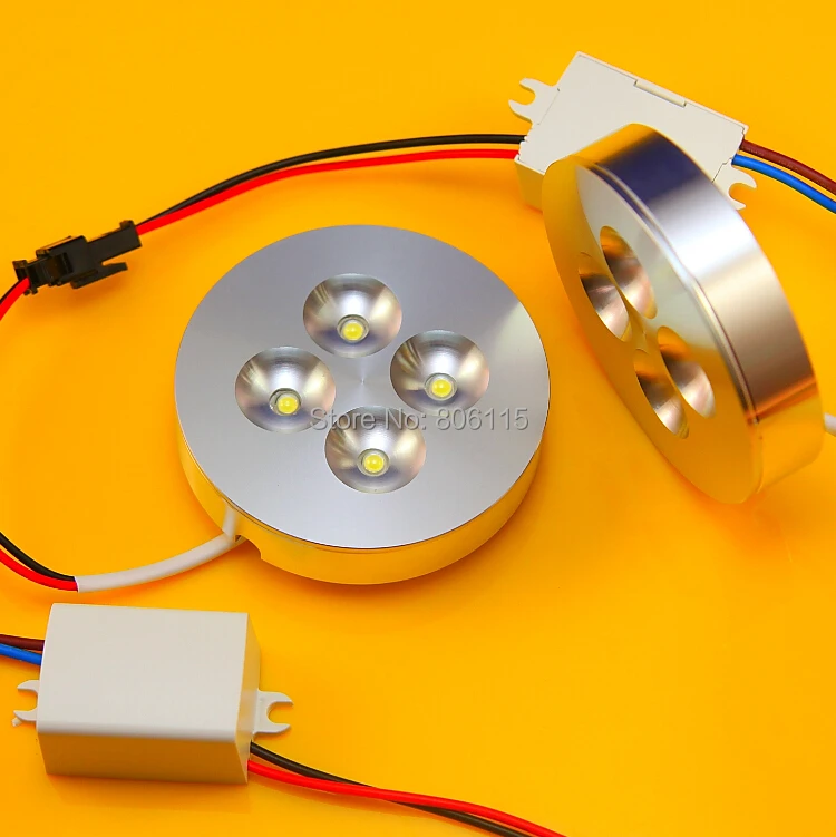 

Free shipping (10pcs/lot) High Quality 12W LED Puck light 4x3W Dimmable puck lamp led cabinet lamp 120 Degree AC85-265V CE&ROSH