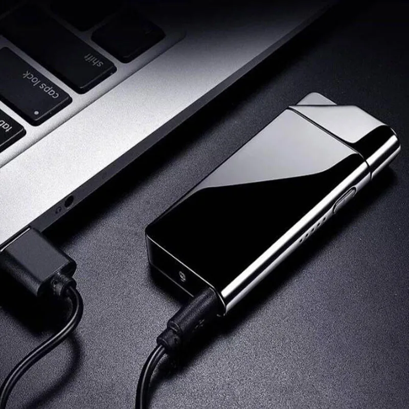 Двойной дуги плазменная Зажигалка Электронные USB зажигалки для курение сигар ветрозащитный перезаряжаемый прикуриватель в виде курительной трубки