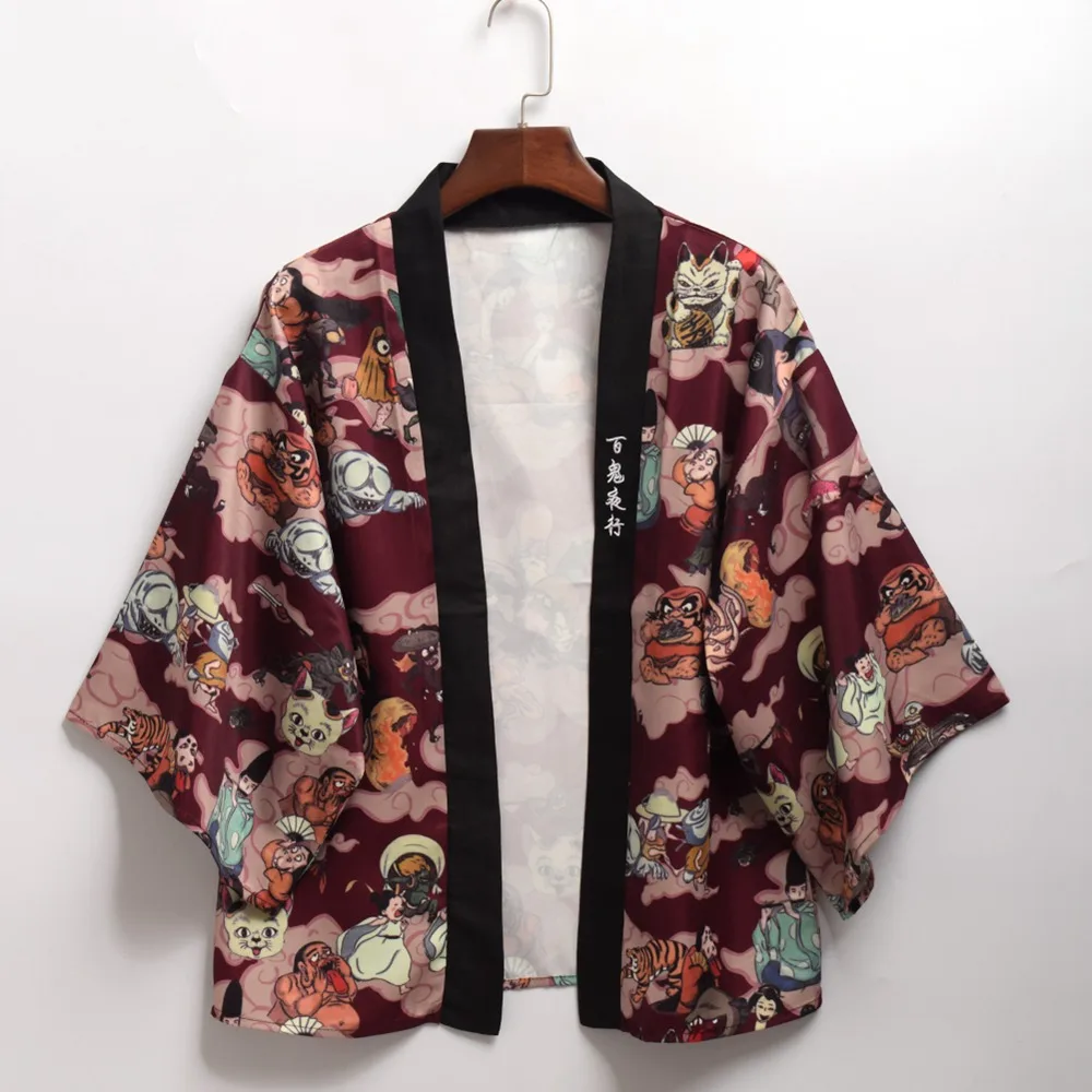 Новое поступление японские кимоно юката Для мужчин Cardgain женщин короткие пальто