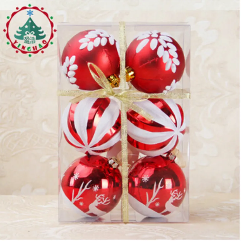 6 шт. Рождественские декоративные 8 см шары украшения для рождественской елки