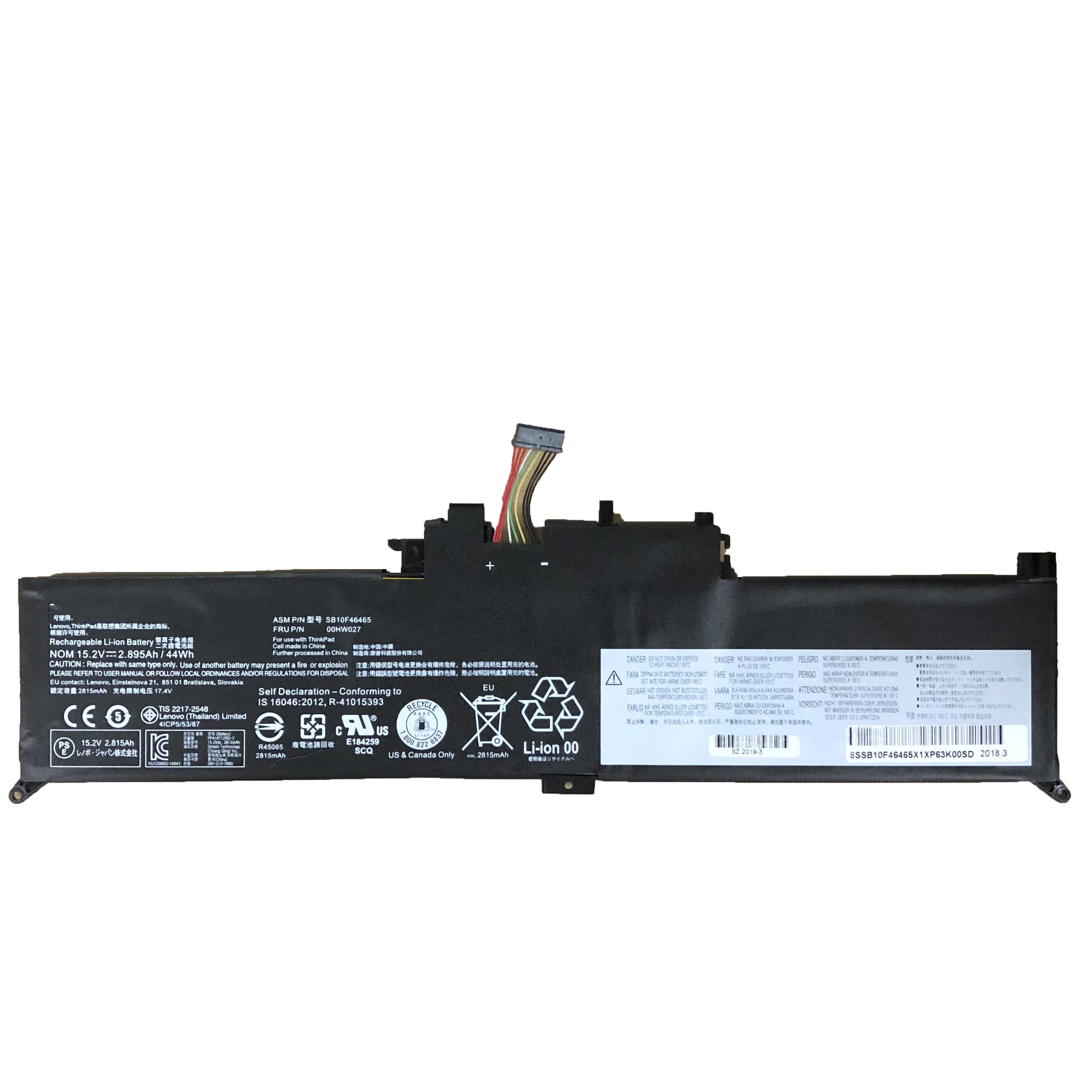 15 2 V 44wh 2950mAh 00HW026 00HW027 оригинальный Аккумулятор для ноутбука Lenovo ThinkPad Yoga 260 |