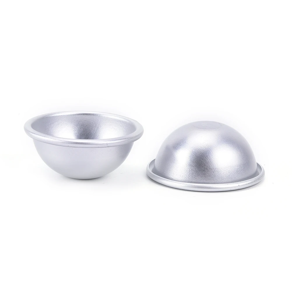 

2 Pcs DIY Bath Fizzy Sphere Round Ball Molds Aluminum Bath Bomb Molds