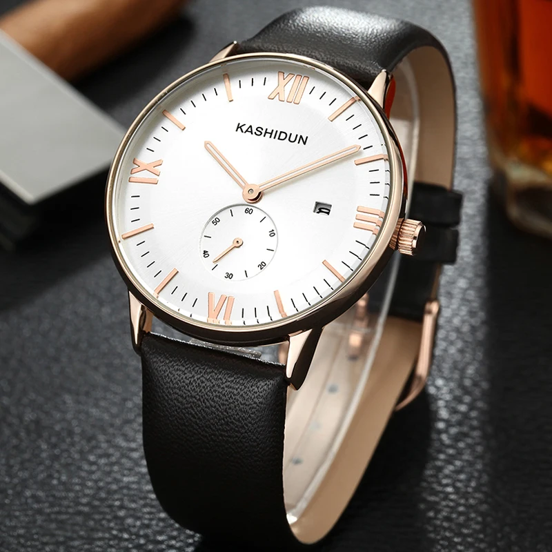 Кварцевые Часы Горячей Продаж Подлинной мужской Ремень Водонепроницаемый